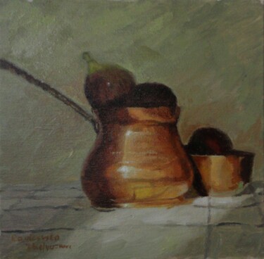 Pittura intitolato "Still life with figs" da Radosveta Zhelyazkova, Opera d'arte originale, Olio