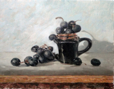 Malarstwo zatytułowany „Black Grapes” autorstwa Radosveta Zhelyazkova, Oryginalna praca, Olej