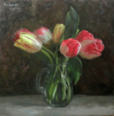 Pittura intitolato "7 Tulips" da Radosveta Zhelyazkova, Opera d'arte originale, Olio