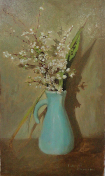 Pintura intitulada "White Bloom" por Radosveta Zhelyazkova, Obras de arte originais, Óleo