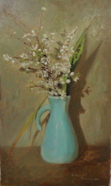 Pittura intitolato "White Bloom" da Radosveta Zhelyazkova, Opera d'arte originale, Olio