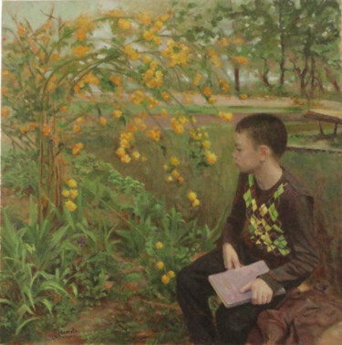 Ζωγραφική με τίτλο "In the Garden" από Radosveta Zhelyazkova, Αυθεντικά έργα τέχνης, Λάδι