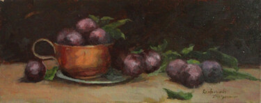 Painting titled "Purple plums" by Radosveta Zhelyazkova, Original Artwork, Oil