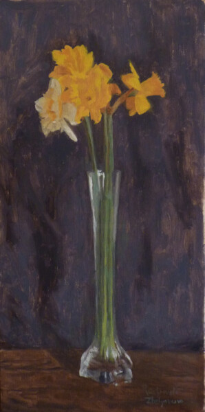 Malarstwo zatytułowany „A Bouquet of Daffod…” autorstwa Radosveta Zhelyazkova, Oryginalna praca, Olej