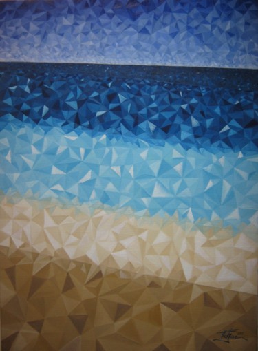 Malerei mit dem Titel "Abstract seascape" von Predrag Radovanovic, Original-Kunstwerk, Öl