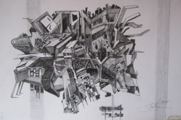 Dessin intitulée "Inka black and white" par Predrag Radovanovic, Œuvre d'art originale, Encre