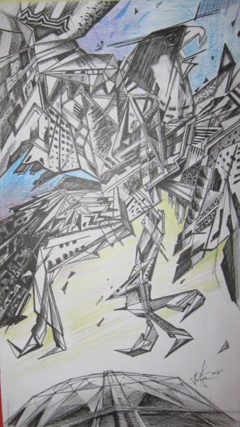 Tekening getiteld "Falcon Hawk" door Predrag Radovanovic, Origineel Kunstwerk, Inkt