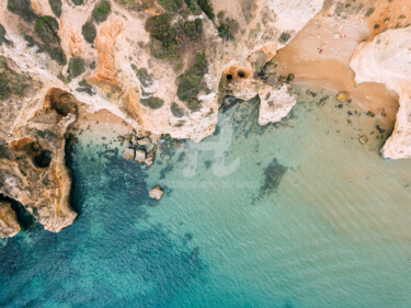 Aerial Ocean Landscape, Lagos Bay Coast Aerial, Portugal Bay Photography titled "Aerial Ocean Landsc…" by Radu Bercan, Original Art, Digital Photography