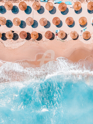 Fotografía titulada "Beach Print, Aerial…" por Radu Bercan, Obra de arte original, Fotografía digital