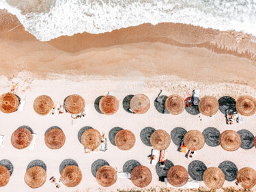 Photography titled "Beach Umbrellas, Ae…" by Radu Bercan, Original Artwork, Digital Photography
