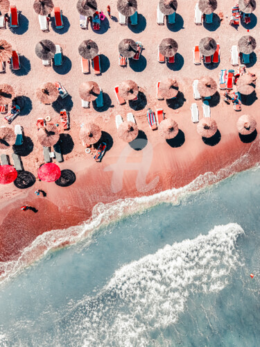 Photography titled "People On Beach, Ae…" by Radu Bercan, Original Artwork, Digital Photography