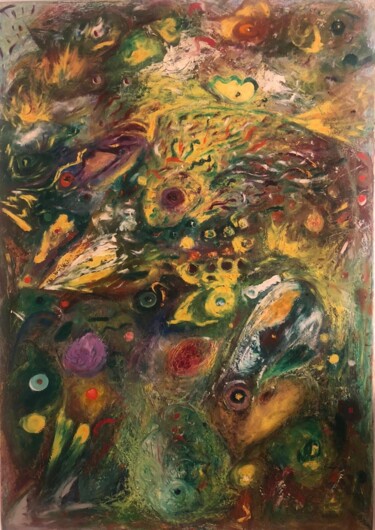Malerei mit dem Titel "La protectrice" von Radu Suciu, Original-Kunstwerk, Öl