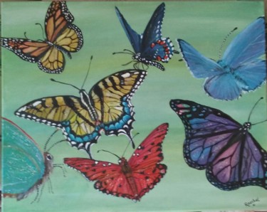 Painting titled "Butterfly Wishes" by Raeshel Lloyd, Original Artwork, Acrylic
