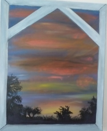 Pintura titulada "Window- Sunset #1" por Raeshel Lloyd, Obra de arte original, Acrílico