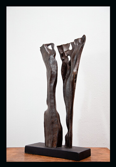 Sculpture titled "Seaweed Couple" by Rafa Marinas, Original Artwork, Wood