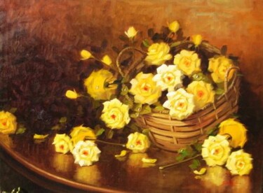 Pintura intitulada "Rosas do Campo" por Rafael Bruschi, Obras de arte originais