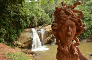 Sculpture titled "Medusa" by Rafael Diniz Da Silva, Original Artwork, Wood