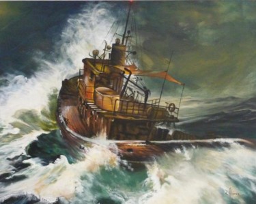 Pittura intitolato "tempestad.jpg" da Rafael Flórez, Opera d'arte originale, Olio