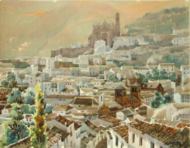 Schilderij getiteld ""Antequera, Málaga"…" door Rafael Gurrea Sánchez, Origineel Kunstwerk, Aquarel
