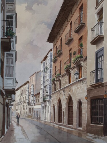 Schilderij getiteld ""Vitoria", obra de…" door Rafael Gurrea Sánchez, Origineel Kunstwerk, Aquarel