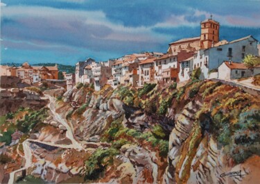 Pintura intitulada ""Alhama de Granada"…" por Rafael Gurrea Sánchez, Obras de arte originais, Aquarela