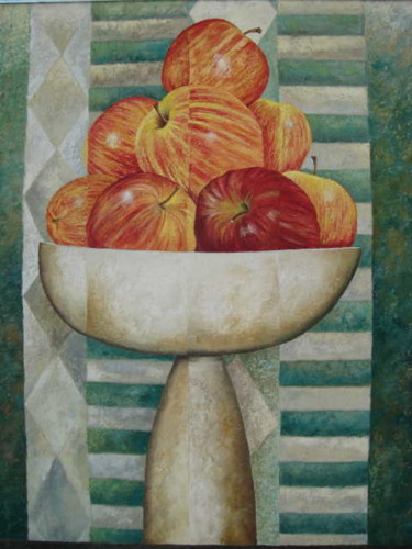 Peinture intitulée "Manzanas" par Rafael Mazon, Œuvre d'art originale, Huile