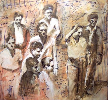 Pintura titulada "VOLUNTARIOS" por Rafael Mora Montes, Obra de arte original