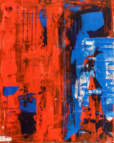Painting titled "Red, Black, Blue" by Rafael Ayala, Original Artwork, Acrylic