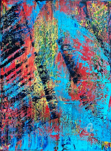 Painting titled "Abstract N31821" by Rafal Dobosz, Original Artwork, Oil