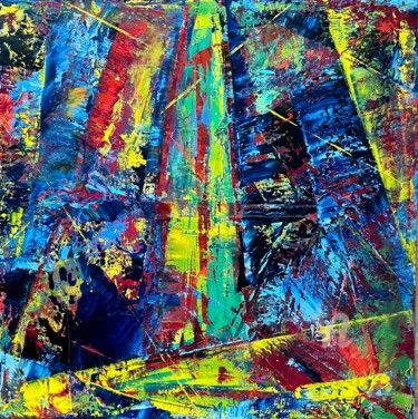 Painting titled "Abstract N6222" by Rafal Dobosz, Original Artwork, Oil