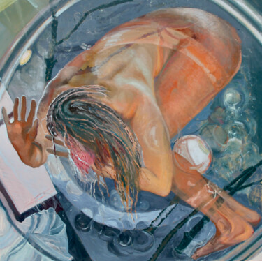 Peinture intitulée "The Washing machine…" par Rafał Labijak, Œuvre d'art originale, Huile