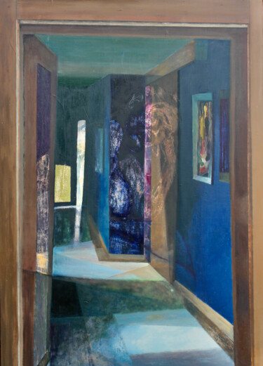 Pintura titulada "Blue ephemera" por Rafał Labijak, Obra de arte original, Oleo