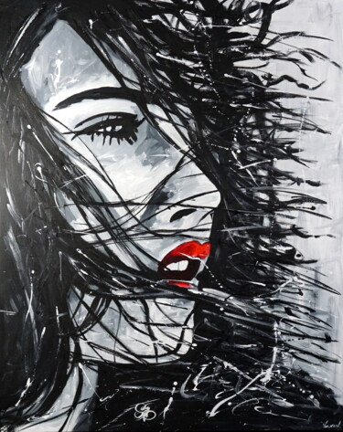 On The Wind Painting titled "On The Wind" by Rafal Stach, Original Artwork, Acrylic Mounted on Wood Stretcher frame