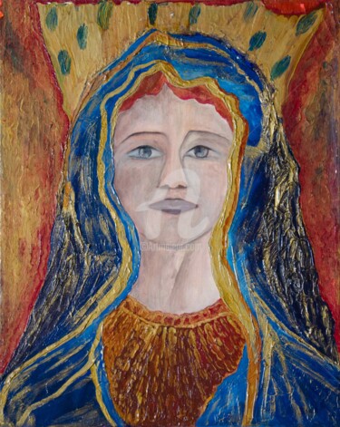Pittura intitolato "Madonna tra Sacro e…" da Raffaela Quaiotti, Opera d'arte originale, Olio Montato su Telaio per barella i…