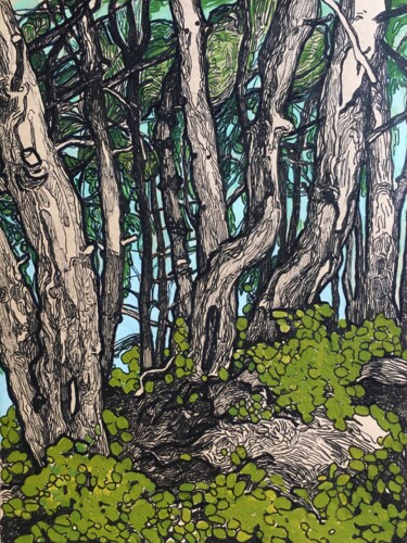 Dibujo titulada "''Forest''" por Raffi Ghazaryan, Obra de arte original, Acrílico