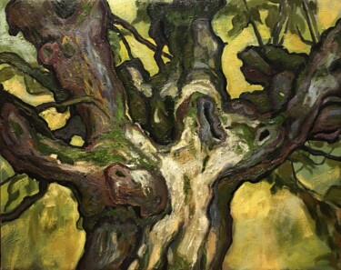 Ζωγραφική με τίτλο "''Tree''2" από Raffi Ghazaryan, Αυθεντικά έργα τέχνης, Λάδι Τοποθετήθηκε στο Ξύλινο φορείο σκελετό