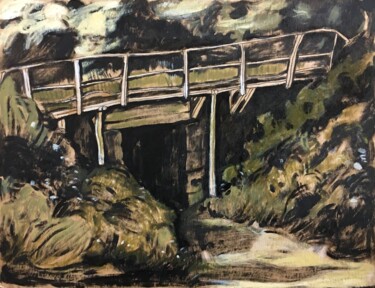 Malerei mit dem Titel "''Old bridge''" von Raffi Ghazaryan, Original-Kunstwerk, Acryl