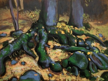 Pintura intitulada "''In the woods''" por Raffi Ghazaryan, Obras de arte originais, Acrílico