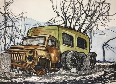 "''Abandoned car'''" başlıklı Tablo Raffi Ghazaryan tarafından, Orijinal sanat, Akrilik