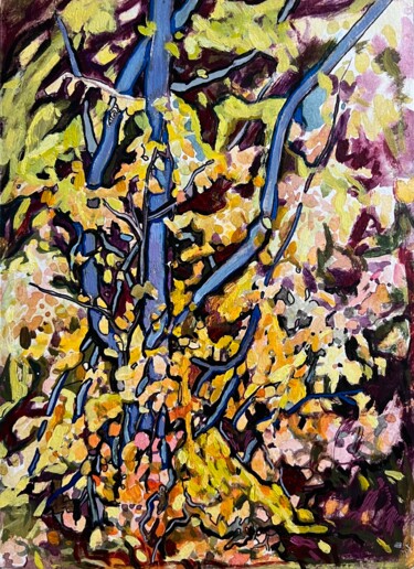 Pittura intitolato "''Autumn landscape''" da Raffi Ghazaryan, Opera d'arte originale, Acrilico