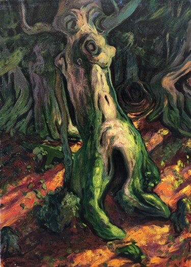 Peinture intitulée "''Around the trees''" par Raffi Ghazaryan, Œuvre d'art originale, Huile Monté sur Châssis en bois