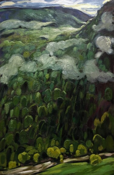 Pintura titulada "''Cloudy day'''" por Raffi Ghazaryan, Obra de arte original, Oleo Montado en Bastidor de camilla de madera