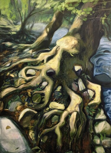 Pintura titulada "''Struggle''" por Raffi Ghazaryan, Obra de arte original, Oleo Montado en Bastidor de camilla de madera