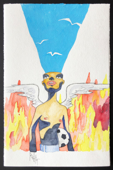 Картина под названием "Habana Angel 3" - Raffu, Подлинное произведение искусства, Акварель
