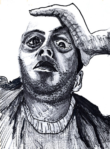expressive portrait drawing portraits drawings art Drawing titled "expressive portrait…" by Raphael Perez, Original Art, Ink