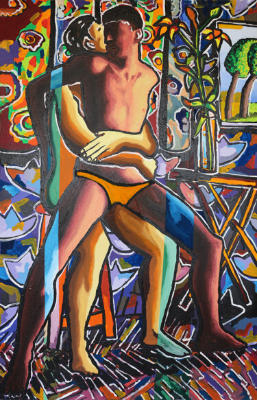 gay couple artworks nude man painting queer art Ζωγραφική με τίτλο "gay couple artworks…" από Raphael Perez, Αυθεντικά έργα τέχνης, Ακρυλικό