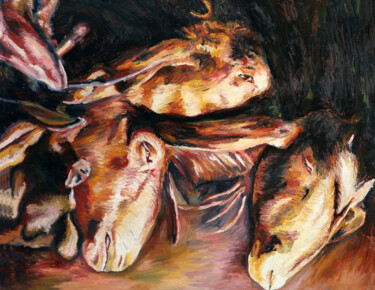 Slaughterhouse after chaim soutine and rembrandt Painting titled "Slaughterhouse afte…" by Raphael Perez, Original Art, Oil
