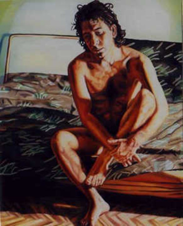 The thinker gay art paintings homoerotic artist Peinture intitulée "The thinker gay art…" par Raphael Perez, Œuvre d'art originale, Huile