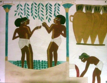 Pittura intitolato "EGITTO - vendemmia2" da Rafox, Opera d'arte originale