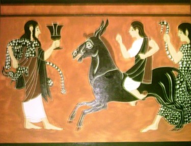 Pittura intitolato "GRECIA - Dioniso" da Rafox, Opera d'arte originale